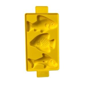Vintage 1996 Lanard Toys LTD. Yellow Plastic Three Fish Play-Doh, Clay, Art Mold